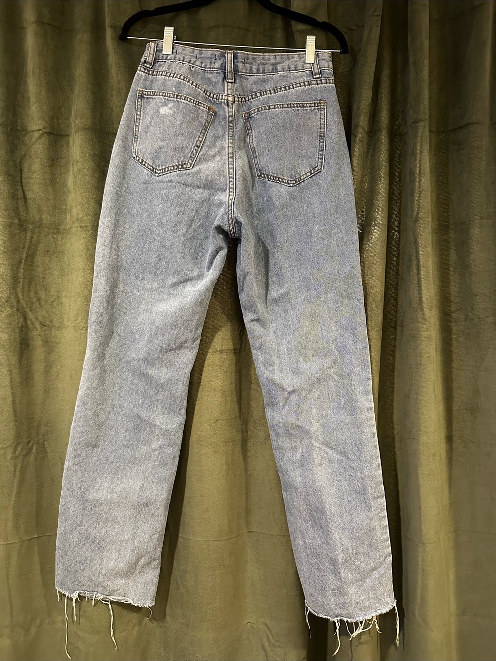 Straight Leg Light Blue Jeans with White Heart Details - Picture 2 of 3